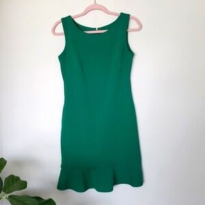 Zara Kelly green sleeveless peplum hem dress, thick, women's size XS